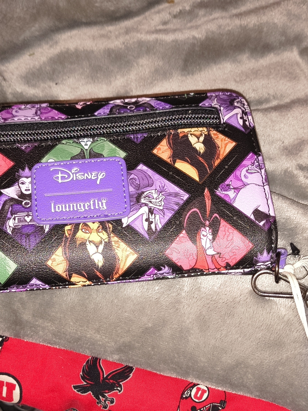 Disney x Loungefly Villains Pattern Zip Wallet - Purple Multi